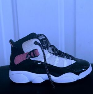 Jordan. Kids Black and Pink Sneakers
